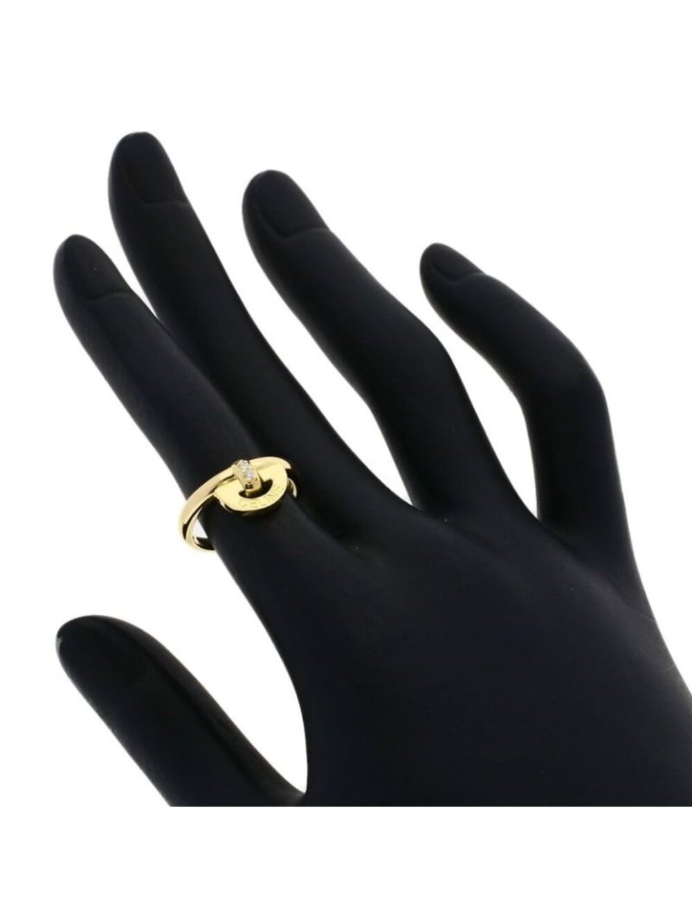 Celine Logo Diamond Ring 18k Yellow Gold - Picture 7 of 11